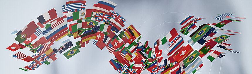 Verschiedene Flaggen in einem Bild 